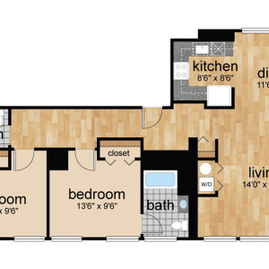 Penthouse floorplan for Wilmington, DE apartments