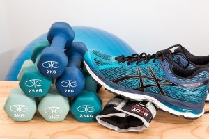 dumbells with shoe